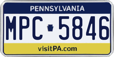 PA license plate MPC5846