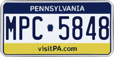PA license plate MPC5848