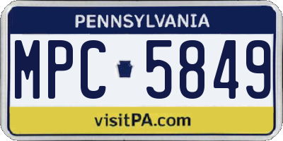 PA license plate MPC5849