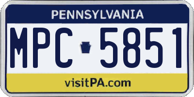 PA license plate MPC5851