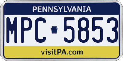 PA license plate MPC5853