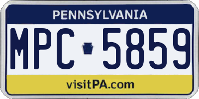 PA license plate MPC5859
