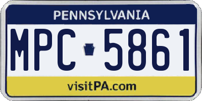PA license plate MPC5861