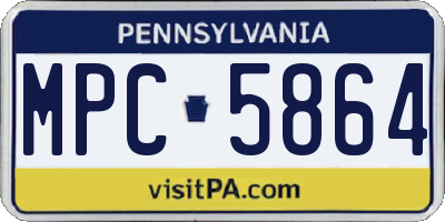 PA license plate MPC5864