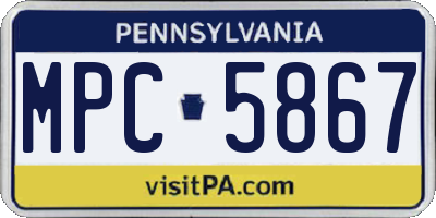 PA license plate MPC5867
