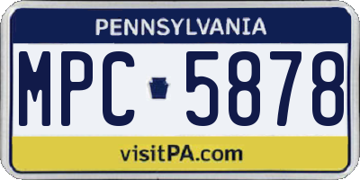 PA license plate MPC5878