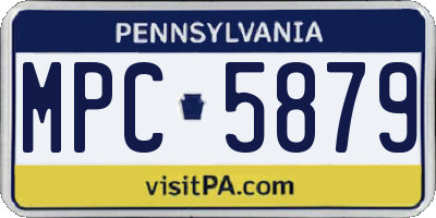 PA license plate MPC5879