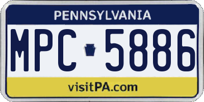 PA license plate MPC5886
