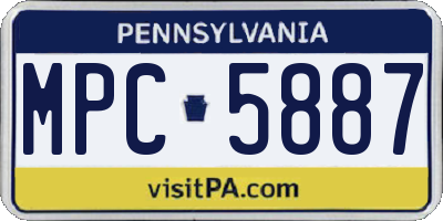 PA license plate MPC5887