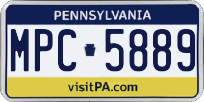 PA license plate MPC5889