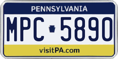PA license plate MPC5890