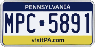 PA license plate MPC5891