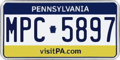 PA license plate MPC5897