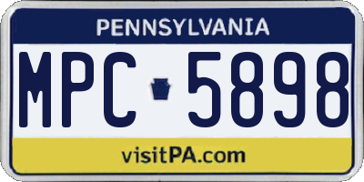 PA license plate MPC5898