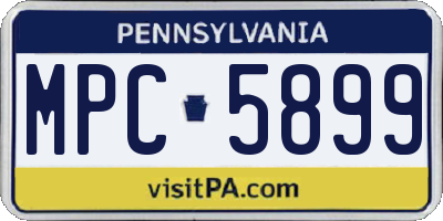 PA license plate MPC5899