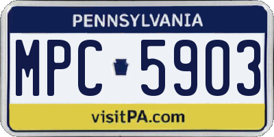 PA license plate MPC5903