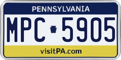 PA license plate MPC5905