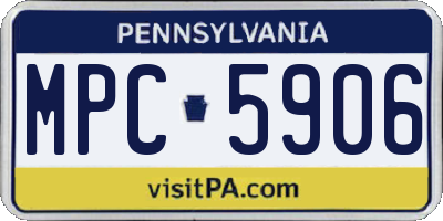 PA license plate MPC5906