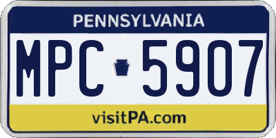 PA license plate MPC5907