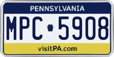 PA license plate MPC5908