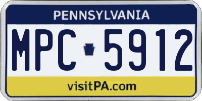 PA license plate MPC5912