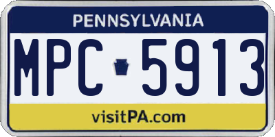 PA license plate MPC5913