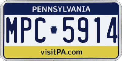 PA license plate MPC5914