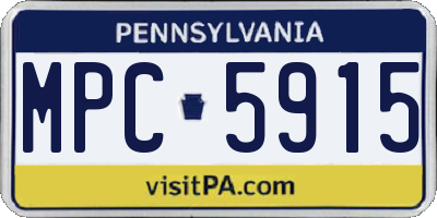 PA license plate MPC5915