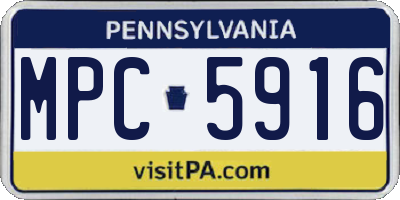 PA license plate MPC5916