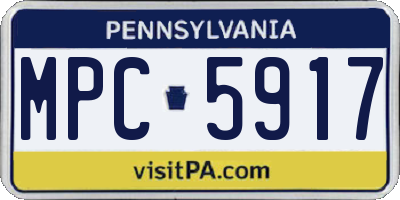 PA license plate MPC5917