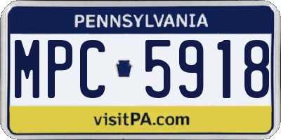 PA license plate MPC5918
