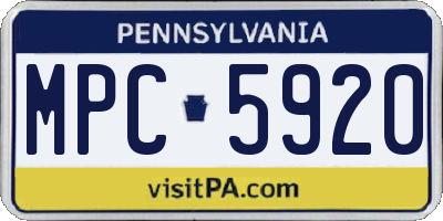 PA license plate MPC5920