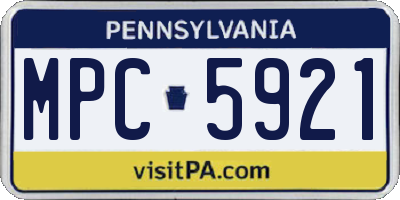 PA license plate MPC5921