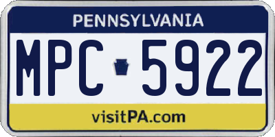 PA license plate MPC5922