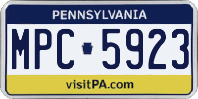 PA license plate MPC5923