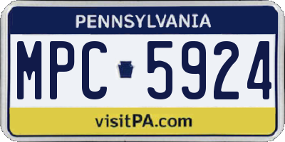 PA license plate MPC5924