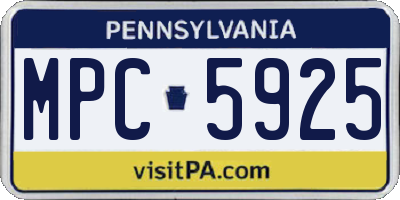 PA license plate MPC5925