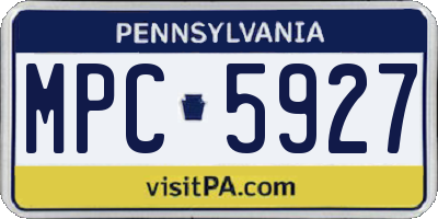 PA license plate MPC5927