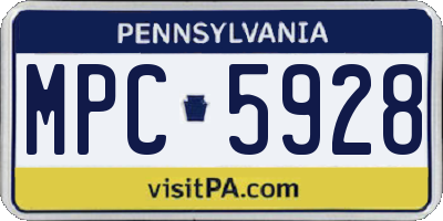 PA license plate MPC5928