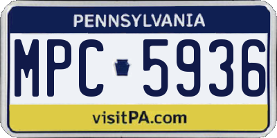 PA license plate MPC5936