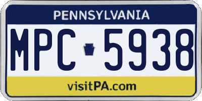 PA license plate MPC5938