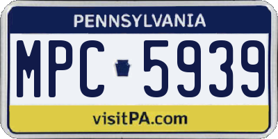 PA license plate MPC5939