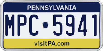 PA license plate MPC5941