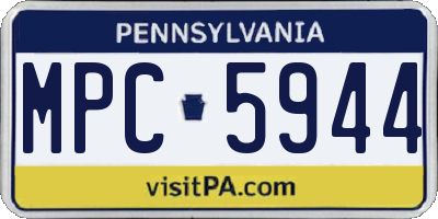 PA license plate MPC5944