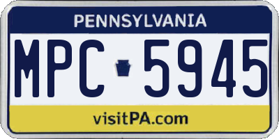 PA license plate MPC5945