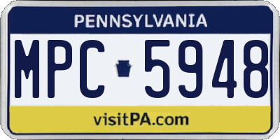 PA license plate MPC5948
