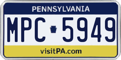 PA license plate MPC5949