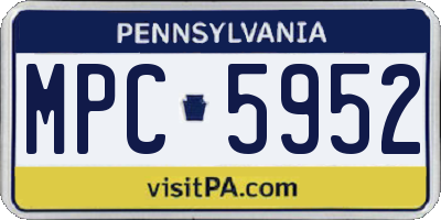 PA license plate MPC5952