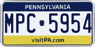PA license plate MPC5954