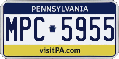 PA license plate MPC5955